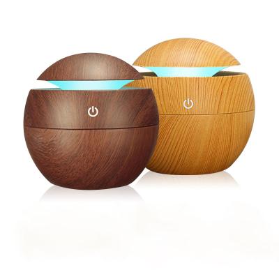 China Hotel 130ML Wooden Grain USB Filter Desktop Child Ultrasonic Cool Mist Mini Humidifier for sale