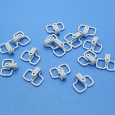 China Nickel Free Bra Accessories Adjust Shape Nylon Coated Hook And Eye Buckle for sale