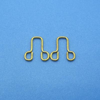 China Nickel Free Bra Accessories Plating Gold Stainless Steel Garment Hooks And Eyes Buckle for sale