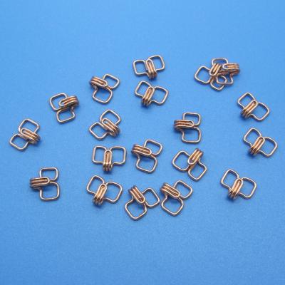 China Nickel Free Underwear Bra Pieces Round Square Shape Rose Gold Stainless Steel Hook And Eye for sale