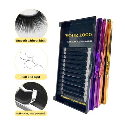 China Individual Extension Matte Korean PBT Natural Soft Fiber Lash Eyelash Extensions Silk Eyelashes for sale