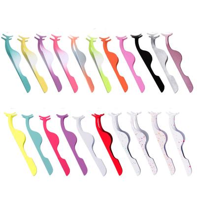 China Lash Makeup Work Private Label Custom Pink Lashes Applicator Plastic Tweezers Bulk Magnetic Lash Tweezers Packaging False Eyelash Tweezers for sale