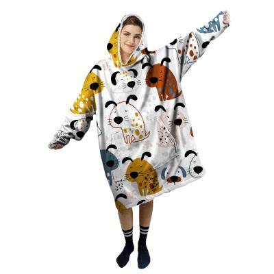 China 2022 Oversized Hooded Sherpa Blanket Anti-pilling Sweatshirt Care Machines Buttonless Easy Washable Design for sale