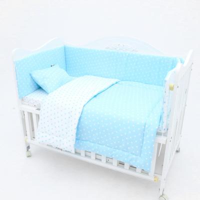 China Nondisposable Hot Cute Amazon Sale Sky Blue Crib Microfiber Cozy Bedding Set For Baby for sale