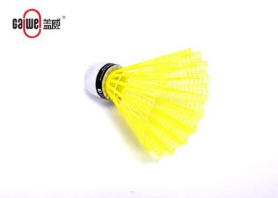 China Yellow Synthetic Feather Shuttlecock , Badminton Shuttlecock For Outdoor Play for sale