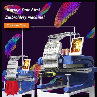 China Garment Shops Flat Embroidery Machine HO1501N Small Embroidery Machine Head 15 Needles 450*650mm Single Hat T-shirt Cheap Prices For Sale for sale