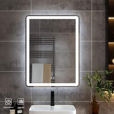 China Custom Magnifying Smart Mirror LED Backlit Modern Home Frameless Lighted Decorative Bathroom Mirror Bath Wall Mirror for sale