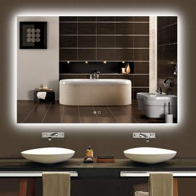 China Mingda Factory Enlarging Hotel Customized Height Square Rimless Round Vanity Mirror White Led Bathroom Mirror With Led Light for sale