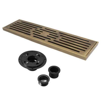 China BANGQI European Antique Bathroom Shower Floor Drain Traditional All-Copper Long Row for sale