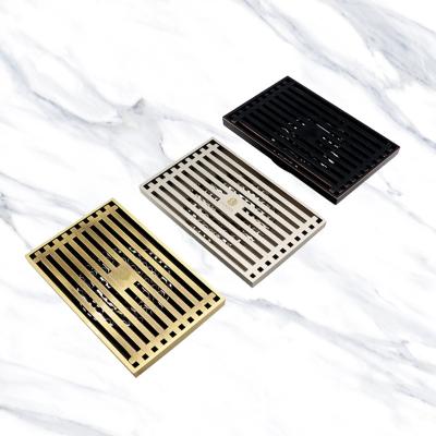 China BANGQI Modern Linear Shower Drain With Cover Removable Grate Brass Anti Clog Floor Drain for sale