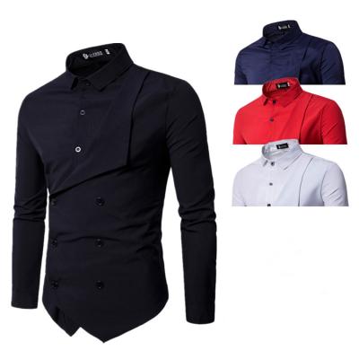 China Wholesale Slim Fit Anti-pilling Solid Cross Workout Brand New Long Sleeve Anti-pilling Slim Fit Dress Shirts For Men for sale