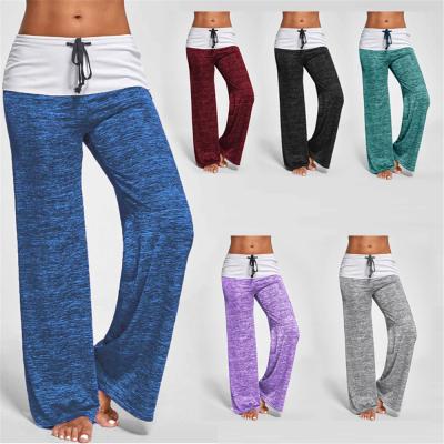 China Breathable Ladies Pajama Pants Casual Jogger Pants Women Plus Size Sports Wearing Wide Leg Pants for sale