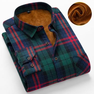 China 2021 winter hot sale plaid anti-pilling long sleeve plus size fashion business casual wear flannel shirts for men for sale