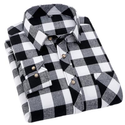 China Factory direct sales men's anti-pilling style casual fashionable korean vintage long sleeve plaid shirts for sale