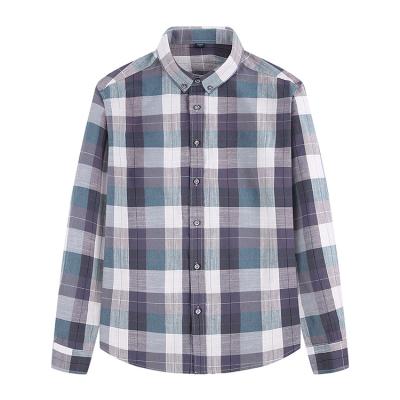 China 2021 Spring and Autumn New Arrival Men's Spring and Autumn New Arrival Men's Long Big Plaid Simplicity Casual Cotton Shirts Anti-pilling for sale