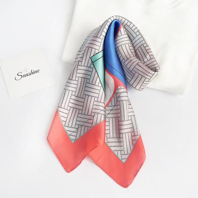 China Place Custom Copy Your Own High Fashion Square Simple Designer Silk Headband Scarf Online for sale