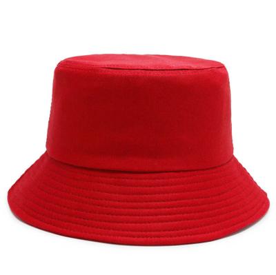 China 2021 New Arrival Casual New Arrival Summer Outdoor Solid Color Logo Pure Cotton Bucket Hat Wholesale Custom Made for sale