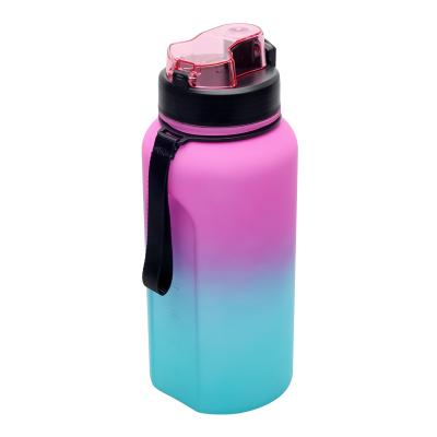 China 1 Gallon Viable Water Bottle With Straw Time Marker 3.78L 2.2L 1.3L BPA Free Large Capacity Fitness Sports Plastic Water Jugs for sale