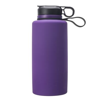 China New Design 2200ml Silicone Water Bottle Stocked Custom Logo For Sport Purple Black Red Yellow White Gym Accessories Blue Silicon Hot for sale