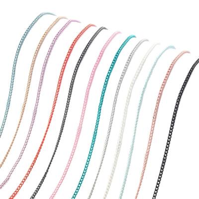 China 12 Types Easy Metal 3d Colorful Thin Chains Nail Art Decorations Nail Decorations Charm Nail Jewelry DIY for sale