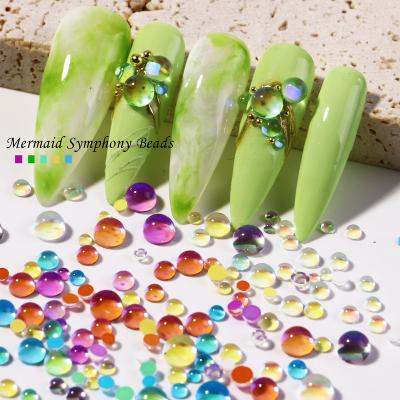 China Decorate New Mermaid Nail Mermaid Color Pearl Aurora Through Color Crystal Nail Decoration Diy Nail Accessories 300 Unreal Spot for sale