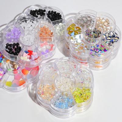 China Easy Colorful Nail Art Rhinestones Set of 2022 Hot Sale Bear Bow Decoration 3D Nail Pattern Rhinestones Mixed Rhinestones Hot for sale