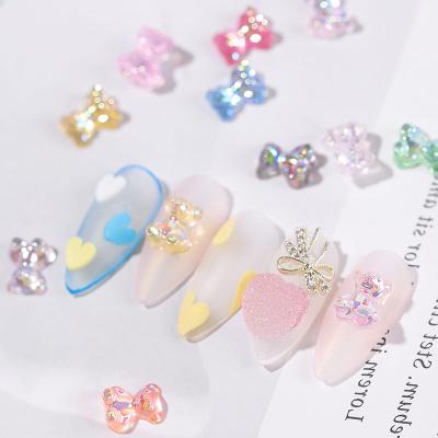 China Decorate 10pcs Nail Neon Rhinestone Rhinestones Mixed 3d Flower DIY Butterfly Shape Nail Art Decoration for sale