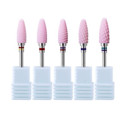 China Durable Good Quality Ceramic Nail File Drill Bit Set Grinder Wholesale Ceramic Nail Drill Manicure Nail Burs Cuticle Bit File for sale