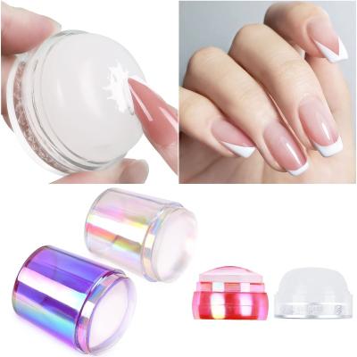 China French Crystal Nail Art Silicone Puncher Design Clear Nail Printing Template Transfer Nail Tools Manicure Accessory for sale