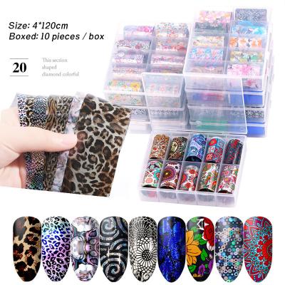 China Finger Nail Art High Quality Transfer Paper Foil Transfer Foil Gel Sticker Holographic Designer Nail Sticker for sale