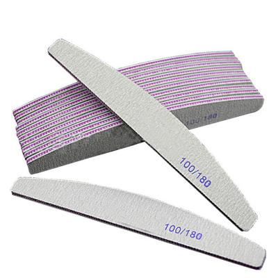 China Eco-Friendly Nail Art Sanding Buffer Files 100/180 Grit Half Moon Nail File Manicure Accessories Grinding Polishing Tool for sale