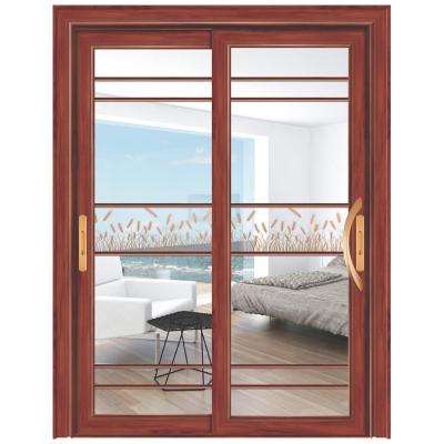 China Magnetic Interior Aluminum Frame Glass Screen Sliding Doors for sale