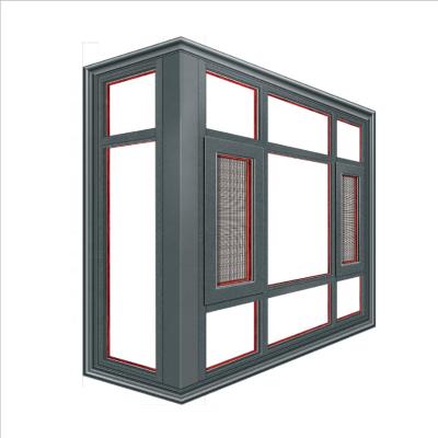 China Aluminum Alloy Magnetic Frame Home Glass Window and Door Double Curtain Design Window Design Tent Opening for sale