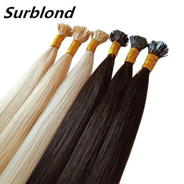 China Hot Selling High Quality Keratin 12a Straight Grade Double Drawn Hair Flat Tip for sale