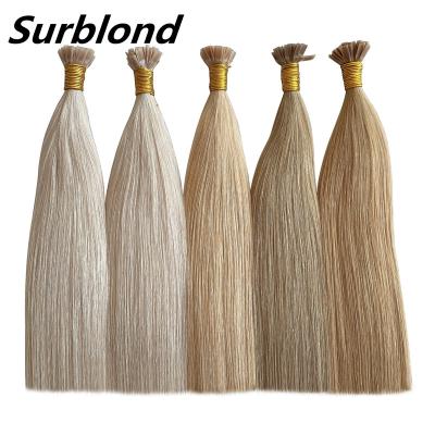 China RTS Straight Ready To Ship Double Drawn 100% Human Hair Tip 12A Russian Hair 100g/100strands Good Quality Flat Extensions for sale