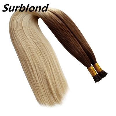 China Natural Wave RTS Ready To Ship 100% Human Virgin 12A Remy Human Prussian I Tip Hair Extensions Keratin Prebonded Bonds for sale