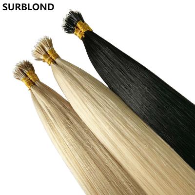 China Silky Straight Russian Hair Extensions 100% Virgin Hair Wave Cuticle Aligned Double Nano Ring for sale