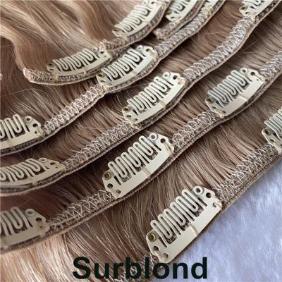 China Silky Straight Wave Clip In Russian Human Hair Exte100% Seamless Wholesale Indian Remy Clip In Hair Extensions for sale