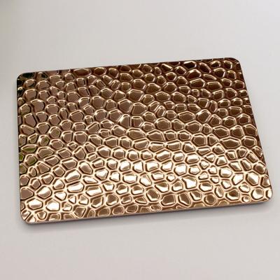 China Rose Gold Honeycomb Stamped Stainless Steel Plate Wall Decorateive Sheet for sale