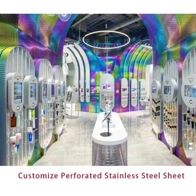 China 304 316 Decorative Perforated Stainless Steel Sheet Metal Ceilings Screens Filter 0.3mm for sale