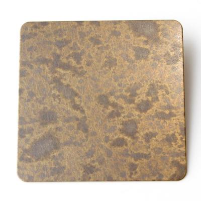 中国 High-End Customization 304 Antique Brass Spotted Stainless Steel Sheet for Artistic Architectural Wall Decor 販売のため