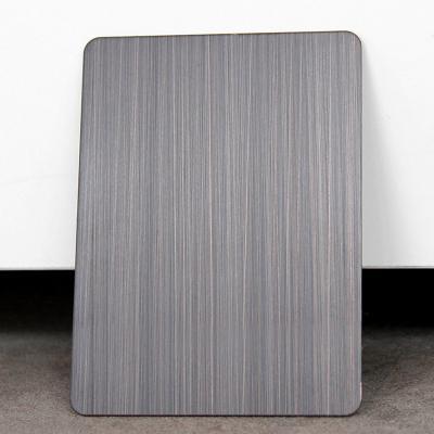 China 201 304 0.8MM Thick 4x8 Black Color brushed stainless steel sheet metal zu verkaufen