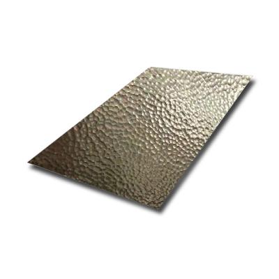 China Grade SS 304 Metal Sheet with Hand Hammered Honeycomb Texture - Hammered Stainless Steel Dining Table for sale