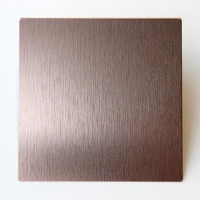 China SUS Material 304 316 PVD Rose Gold Color Hairline+No.4 Finish Sheet Coarse Brushed Stainless Steel Texture zu verkaufen