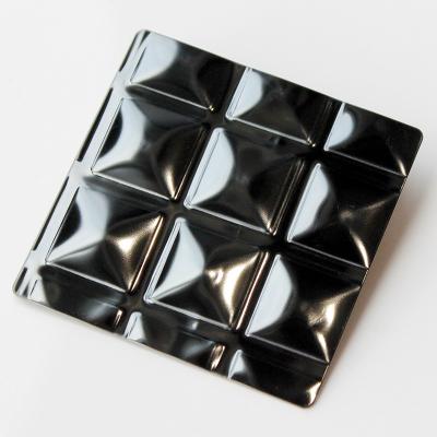 China Decorative Metal Materials Stamping Finish 304 316 PVD Black Color Diamond Embossed Stainless Steel Sheet for sale