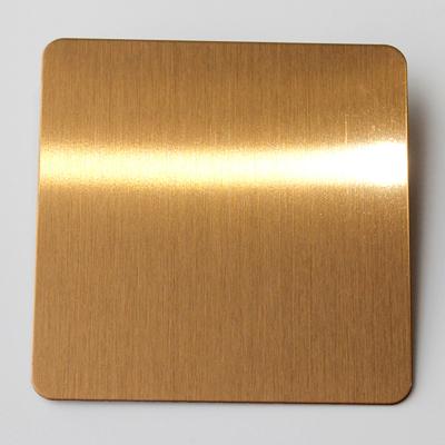 China SUS 304 Satin Champagne Gold No.4 #4 Brush Finish Stainless Steel By AFP Surface Finishing en venta