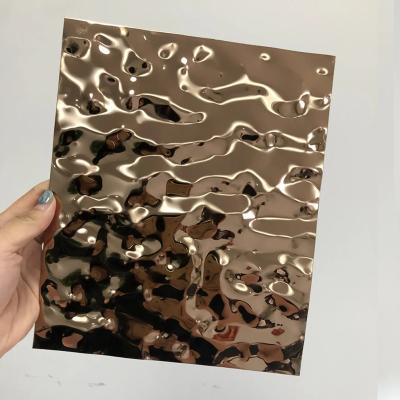 China Grade 201 304 304L 316 316L PVD Rose Gold Stainless Steel Water Ripple Sheets for sale