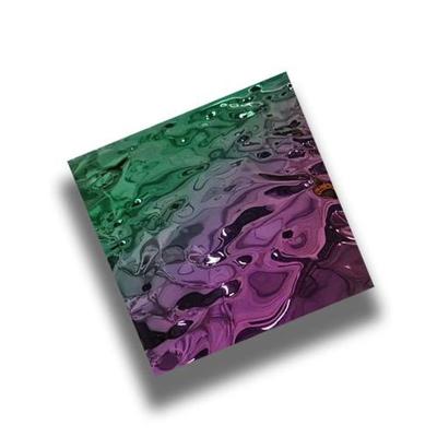 China 304 Water Ripple Stainless Steel Texture PVD Iridescent Metal Sheet For Art Decoration for sale