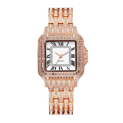 China Automatic Date Hip Hop Fashion Watches Full Rhinestone Bling Jewelry Diamond Luxury Iced Out Gold Watch Set Wrist Chain Bracelet For Women Men for sale