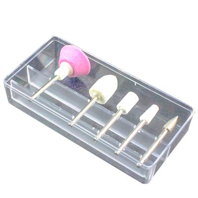 China Ceramic Nail Drill Bit Set Quartz Abrasive Tools Electric Drill Bit Nail Art Equipment Pink Grinding Head Tool Kit for sale